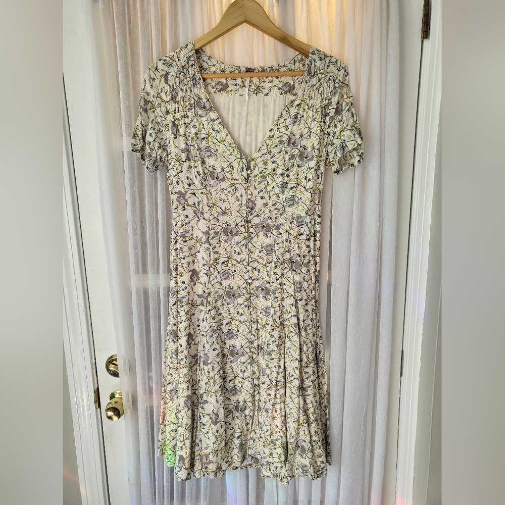 Free People cream floral dress